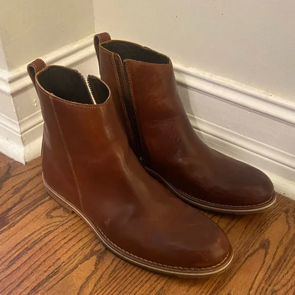 Helm Pablo boots - 10.5 / 11 Helm Mens Pablo Moto-inspired Leather Zip up Ankle BOOTS  main image 3
